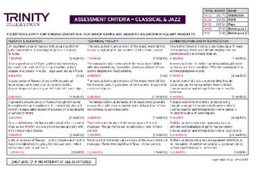 Assessment Criteria for Classical & Jazz