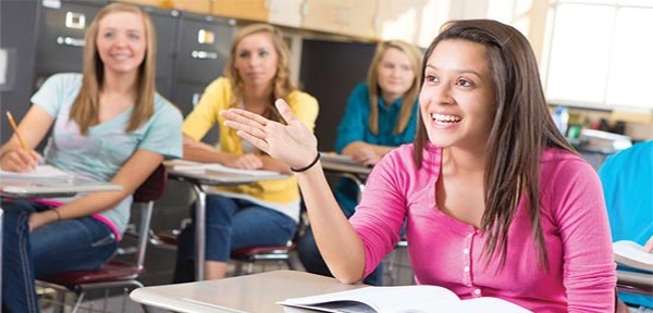 Students explains their view in a classroom