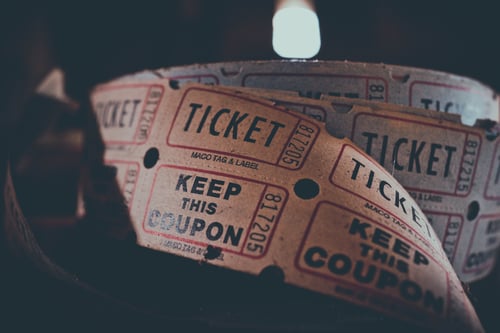 Roll of paper theatre tickets 